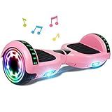 VEVELINE Electric Scooter for Kids, 6.5" Two-Wheel Self Balancing Electric Scooter Bluetooth (Pink)