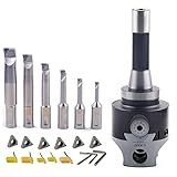 iCarbide R8 Boring Head 2Inch and 1/2 Shank Boring Bar 6pcs Set (Inserts Included) 1/2" - 4"