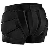 RANDDER Kids Butt Pad Shorts for Skating Snowboarding Ski Hockey, Hip Tailbone Padded Shorts for Youth Child(Black, L)