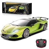 AEROQUEST 1:24 Lamborghini Remote Control Car （Aventador SVJ-Green）