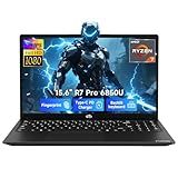 NIMO 15.6" Light-Gaming-Laptop, AMD Ryzen 7 Pro 6850U 8 Cores 32GB LPDDR5 RAM 1TB SSD (Beat i7-1360P Up to 4.7GHz) AMD Radeon 680M GPU IPS FHD Display, 100W Type-C, Backlit Keyboard, Fingerprint