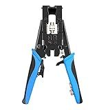 Delgada Coax Cable Crimper, 3 in 1 Multifunctional Compression Adjustable Tool for F BNC RCA,RG58 RG59 RG6, Universal Wire strippe