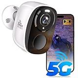 RICHCHO 5G/2.4G WiFi Security Cameras Wireless Outdoor,2K Battery Powered Home Indoor Camera with AI Motion Detection, Siren,Color Night Vision, 2-Way Talk, IP65 Waterproof, Works/Alexa, Cloud/SD