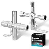 DURATECH 4 Way Sillcock Key Set, Utility Key, Multi-functional Water Key, 2-Pack, for Valve, Faucet, and Spigots