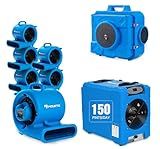 MOUNTO Water Damage Restoration Combo Package 6x Air Mover 1x Air Scrubber 1x Dehumidifier