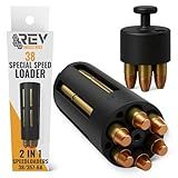RevIndustries 38 Special Speed Loader - 357 Magnum SpeedLoader for 6-Cylinder Revolvers - High-Capacity 2-in-1 Reload Tool (18-Round Triple Stack or 6-Round) - Patented Push-Button