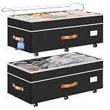 Budding Joy 80L 2 Pack Adjustable Under Bed Storage with Wheels