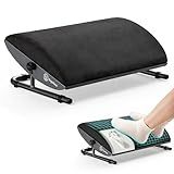 Under Desk Foot Rest – Adjustable Ergonomic Foot Rest with Steel Frame & Memory Foam Cushion, Soft Velour Finish for Superior Comfort, Designed to Improve Posture & Relieve Leg Pressure | ErgoNest™