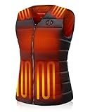 TODWARM Women's Heated Vest with Battery Pack Included, V-neck Sleeveless Electric Warming Coat Rechargeable Winter Outerwear for Hiking Hunting Outdoor Work, 7.4V/16000mAh/15 Heating Zones/Black,M