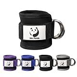 Slim Panda Ankle Strap for Cable Machine,Ankle Cuff for Kickbacks, Booty Hip Abductors,Glute Workouts, Leg Extensions, Curls for Men and Women, Adjustable with Double D-Rings (Single, Black)