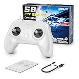 STARDRONE S8 RC Flight Simulator Controller- 8 Channels FPV Drone Games Remote Controller Support Popular System&Platform- Ideal for Beginner Pilots Professional Training Experience(Mode 2) (White)