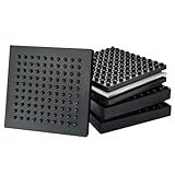 BXI Exercise Equipment Mat Heavy Duty - 4 x 4 x 0.8 Inches 4 Pcs Non Slip Noise Reduction Anti Vibration Treadmill Stationary Bike Mats, Thick Steel Embedded Rubber Pad for Hardwood Floors & Carpet