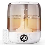 Provirtec 6L Self-Cleaning Humidifier with CleanCare Warm & Cool Mist, No-Leak Design & Top Fill, 60 Hour Runtime, Quiet Ultrasonic Auto Mode with Remote Control for Large Room, Bedroom & Home, HC02