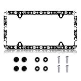 HCSS Dog Paw Print License Plate Frame Cute Pet Footprint License Plate Holders Universal Aluminum Metal Rust-Proof Waterproof Car Decorative Tag Frames for Standard US 12x6 Inch