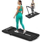 SereneLife Foldable Treadmill & Walking Pad - 2.5 HP Motor w/ 0.6–7.6 MPH Speed, Compact and Easy to Store, Supports Bluetooth, Fit Home, Zwift, Kinomap Apps, 265lb Capacity, 53 x 25 x 37 inches