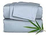 King Sheets by Pure Bamboo, Genuine 100% Organic Viscose Derived from Bamboo Bed Sheet Set, Luxuriously Soft & Cooling, Double Stitching, Lifetime Quality Promise (King, Sterling Blue)