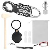 LZVXTYM Pocket Pinger Tester Kit, Portable Gold and Silver Change Ping Resonance Testing Tool, Pocket Coin Ping Testing Parts with Hammer and Magnifying Glass for Collectors