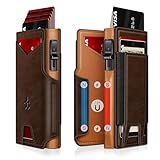 Wallet for Men Wallet with Slim Pop Up Card Holder 9-13 Cards, Bifold Minimalist Smart Wallet RFID Blocking Credit Card Holder with ID Window & Stretchable Cash Slot Compact Metal Aluminum Card Case