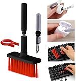 PeakTrend 5 in 1 Keyboard Cleaning Brush Kit,Multifunctional Earbuds Cleaner with Keycap Puller,Cleaning Tools for Mechanical Keyboard,PC Laptop and Earphone (Red)