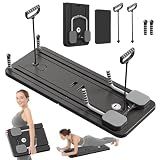 JANUA Pilates Board - Pilates Reformer Set, Multi-Purpose Foldable Pilates Reformer Board for Home, 5 in 1 Pilates Sliding Board (Black)