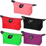 HAOGUAGUA 5PCS Cute Small Makeup Bags for Purse, Waterproof Mini Zipper Cosmetic Bags, Luggage Accessories for Travel (5PCS Style 1)