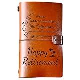 PRSTENLY Retirement Gifts for Women Men 2025- Retirement Gift for Woman Man 140 Page Leather Journal, Retired Going Away Goodbye Leaving Farewell Gifts for Coworkers Teacher Nurse Boss Pastor Doctors