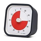 TIME TIMER MOD (Charcoal), A Visual Countdown 60 Minute Timer for Classrooms, Meetings, Kids and Adults Office and Homeschooling Tool with Silent Operation and Interchangeable Silicone Cover