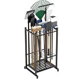 Tool Organizer for Garden, Garage Tool Organizer & Garage Organization – Heavy Duty Steel Garden Tool Organizer Stand Holds 35 Tools/Rakes/Brooms, Tool Storage Rack for Shed/Outdoor, Garage Organizer