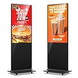 QIXZOCV MWE 49 Inch Indoor Floor Standing Digital Signage Advertising Display Kiosk LCD Screen Commercial Totem Android System Vertical Poster with Auto Media Player