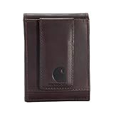 Carhartt Men's Durable Oil Tan Leather Wallets, Available in Multiple Styles – Front pocket, Bi-Fold, Trifold Wallets for Men, ID Holder