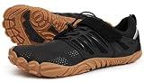 Joomra Women's Trail Running Barefoot Shoes Zero Drop, Black Gum, 6.5-7