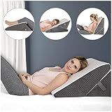 Kolbs Bed Wedge Pillow for Sleep Apnea, FSA Eligible Acid Reflux, and Back Pain Relief, with Chic Jacquard Cover - Headboard Wedges for Sleeping (Adjustable Height Wedge)