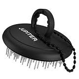 Jupiter Scalp Exfoliator - Scalp Massager Tool for Wet & Dry Hair - Ergonomic Detangler Brush - Dandruff Comb & Scrub to Remove Dandruff & Buildup and Support Circulation - Black/White