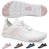 Hike Barefoot Shoes for Women Men, Breathable Non-Slip Athletic Footwear, Wide Toe Water Shoes for Hiking, Non-Slip Neuropathy Shoes for Women Men White