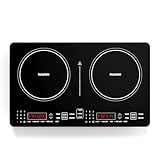 Nuwave PIC Double Portable Induction Cooktop, 900W/1500W/1800W Options, Two 8” Heating Zones, 106 Precise Temperatures from 50°F–575°F in 5°F Increments, Shatter-Resistant Ceramic Glass