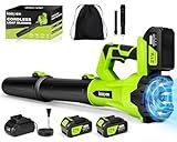 Leaf Blower Cordless,Brushless Electric Leaf Blower with 2 x 4.0Ah Battery Powered and Fast Charger, 680 CFM Cordless Blowers for Lawn Care and Dust,Snow,6 Speed Control