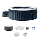 INTEX PureSpa Plus 6 Person Round Inflatable Hot Tub, Bubble Massage Spa Set, Energy Efficient & Saltwater Compatible (Cell Not Included), 85 in x 28 in