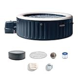 INTEX PureSpa Plus 6 Person Round Inflatable Hot Tub, Bubble Massage Spa Set, Energy Efficient & Saltwater Compatible (Cell Not Included), 85 in x 28 in