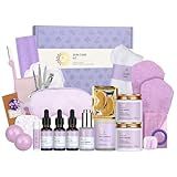 Skin Care Set for Women, 28Pcs Skin Care Kit includes Face Cream, Essential Oil, Scented Candle, Lavender Scented, Spa Birthday Gifts for Women, Mother's Day Gift