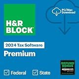 (Old Version) H&R Block Tax Software Premium 2024 Win/Mac with Refund Bonus Offer (Amazon Exclusive) [PC/Mac Online Code]