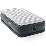 Intex 67765ED Dura-Beam Deluxe Comfort-Plush Mid-Rise Air Mattress : Fiber-Tech – Twin Size – Built-in Electric Pump – 13in Bed Height – 300lb Weight Capacity