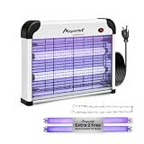 ASPECTEK Electric Bug Zapper, 20W UV Bulbs, Fly, Mosquito, Gnat and Moth Control, Indoor and Covered Outdoor Use for Home, Garage, Patio and Farm, Includes 2 Replacement Bulbs