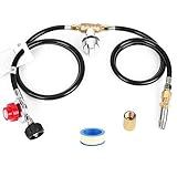 Uniflasy Fire Pit Installation Kit for Propane Connection, Propane Fire Pit Hose Kit Suit for Firepit Outdoor Fireplaces Fire Pit Table, Come with 1/2 Key Valve Air Mixer Valve Regulator Hose