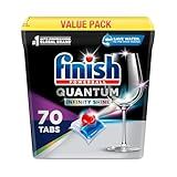 Finish Quantum Infinity Shine Dishwasher Pods, No Pre-Rinse Dishwasher Detergent Soap Removes 24HR Dried-On Stain and Grease, Leaving a Virtually Spotless Shine, 70 Count