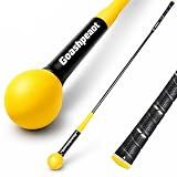 Goashpeaot Golf Swing Trainer, Golf Warm-Up Stick for Improve Strength Tempo Balance and Flexibility, Golf Training Aid Ideal for Indoor and Outdoor Practice (Yellow, 40'')