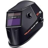HITBOX Welding Helmet Auto Darkening, 3.66"x1.69" Viewing Screen True Color Welding Hood, 4/9-13 Welding Mask Wide Shade for Grind TIG MIG ARC Welder Hood with Solar Powered