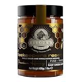 Ellora Farms Greek Honey Single Estate PDO, Pine & Thyme Raw Honey Unfiltered, Beekeepers Reserve, Pure Raw & Unfiltered Cold-Pressed, Gluten Free - 450 g