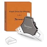MFi Certified USB 3.0 Flash Drive 256GB for iPhone, 3in1 External Memory Photo Keeper Storage Stick for Picture/Video/Data Saver/Backup, High Speed Thumb/Jump/Hard Drives for iPad/Android/PC (Black)