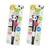 2 Pcs Black Panda Cartoon Animal Chopsticks Practice Helper, Children Practice Chopsticks Reusable Eating Training Tools, Cute Tableware Learn Tools, Kitchen Utensils and Gadgets