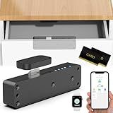 Dhiedas Smart RFID Drawer Lock, Hidden Digital Electronic Bluetooth RFID Cabinet Drawer Lock for Adults Baby Proofing Teens Liquor Cupboard File